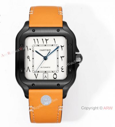 THB Factory Swiss Copy Cartier Santos Middle Eastern Arabic ADLC Steel Watches